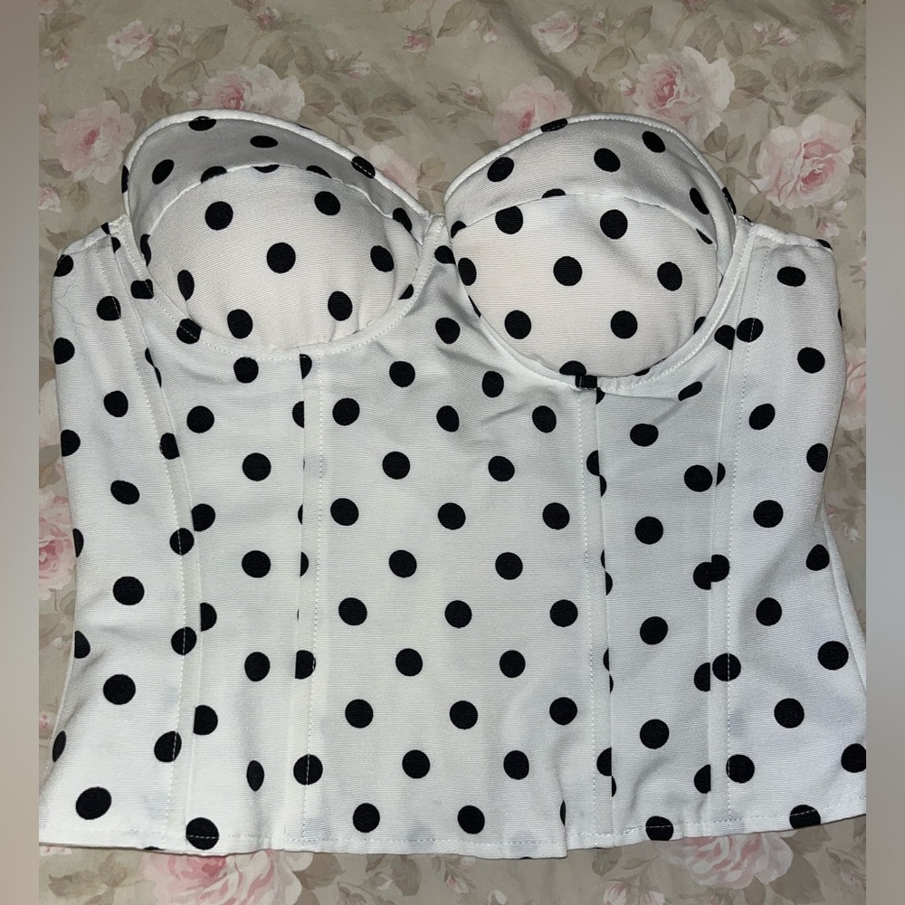 Polka dot bustier top